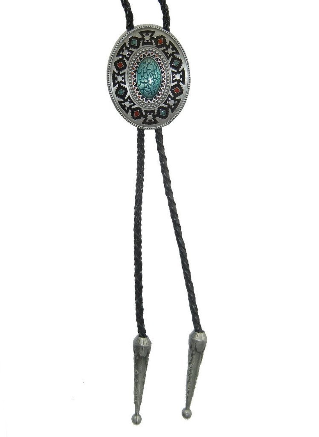 Vintage Style Alloy Fashion Bolo Tie Bow Tie for Mens (black and white)