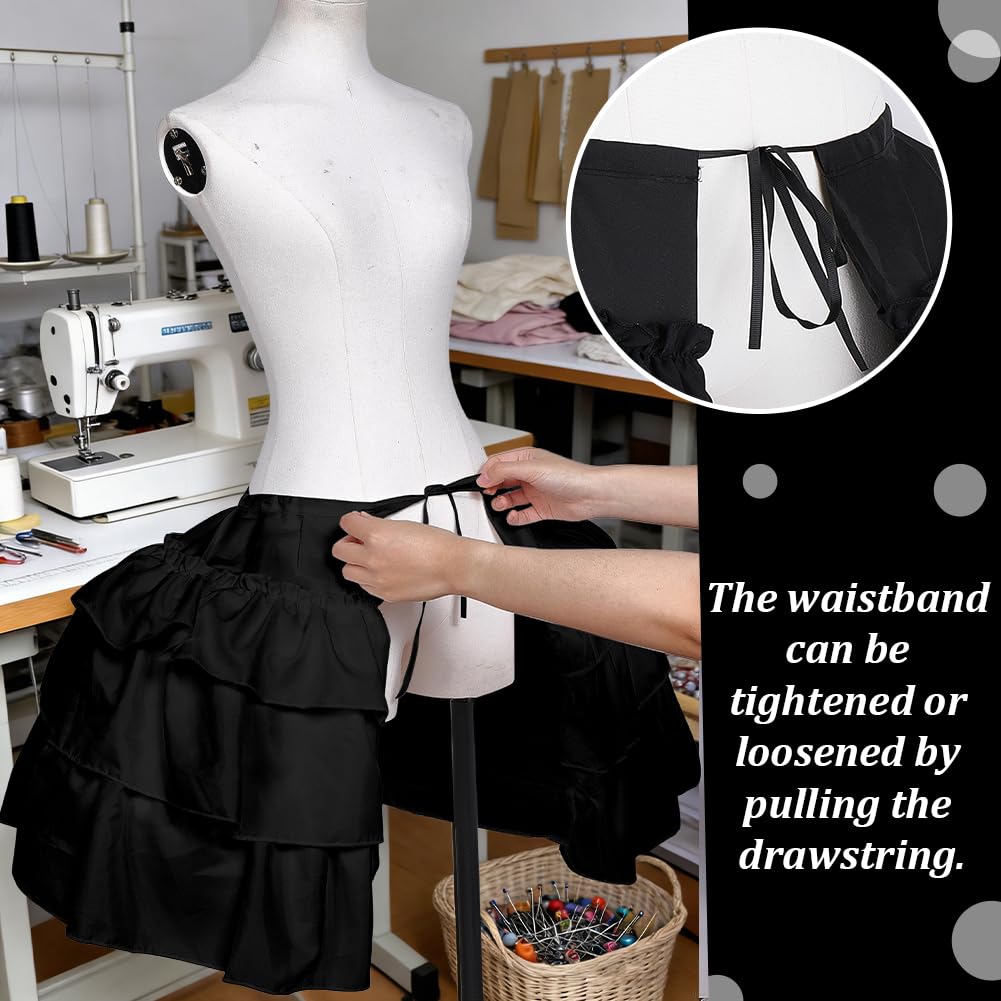 FINGERINSPIRE Petticoat im viktorianischen Reifen, Petticoat, Doppelrüschen, Petticoat für Theater, Rokoko-Stil, Polyester, 152 cm