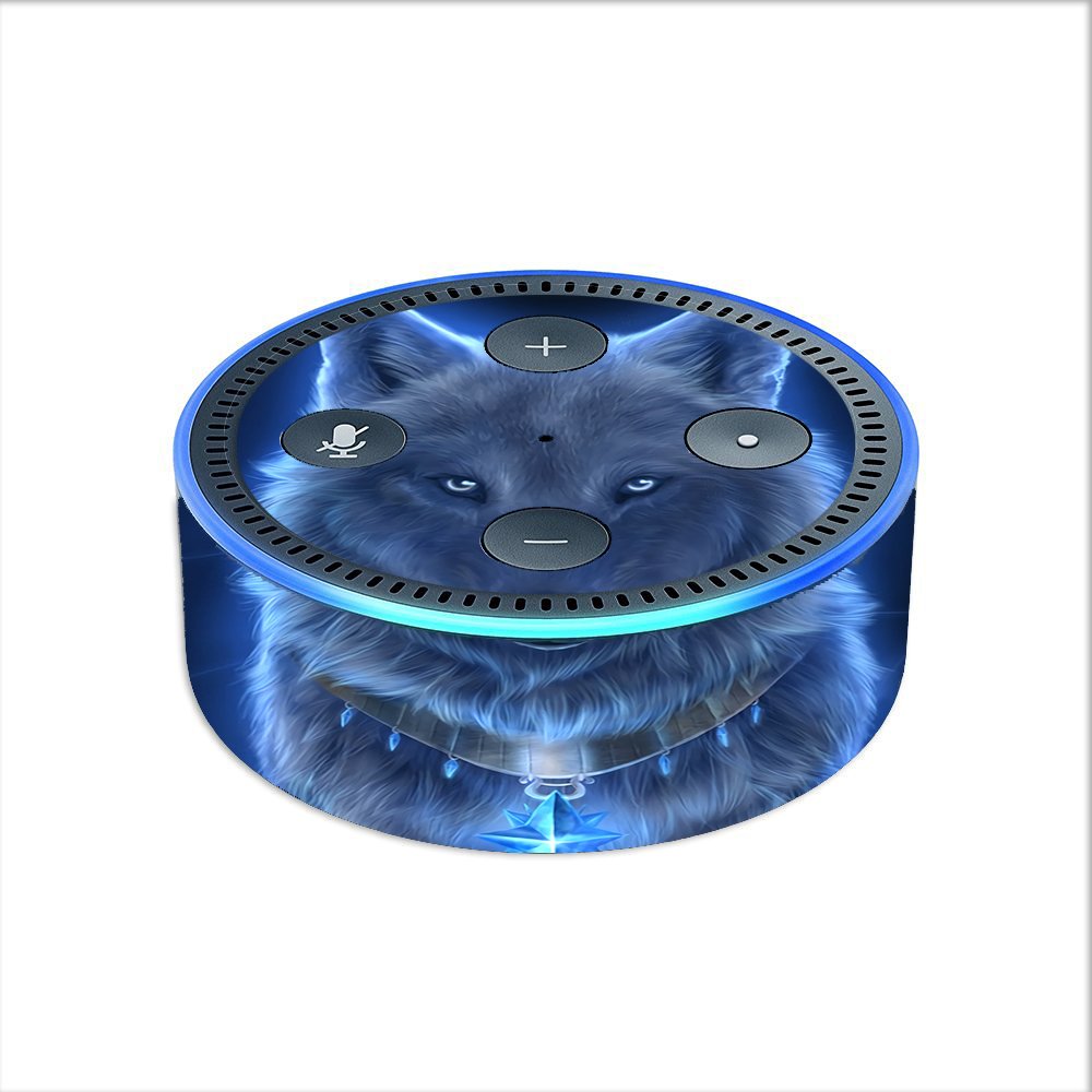 Skin Decal Vinyl Wrap for Amazon Echo Dot 2 Stickers Skins Cover (2nd Generation) / Glowing Celestial Wolf