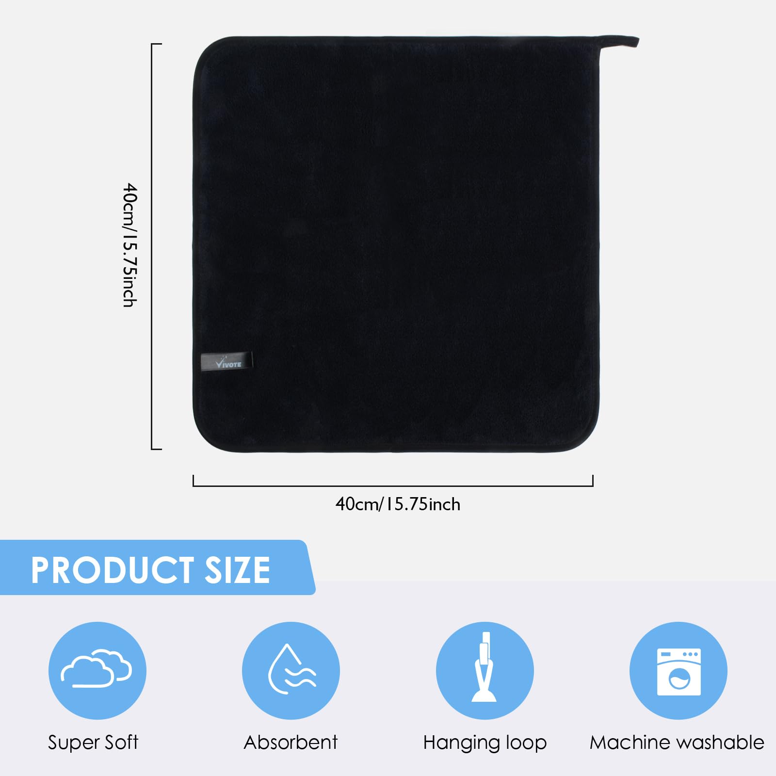 VIVOTE Microfiber Hand Towel, Super Soft & Absorbent Hand Towels with Hanging Loop, Quick Dry Kitchen Hand Towels - Image 2