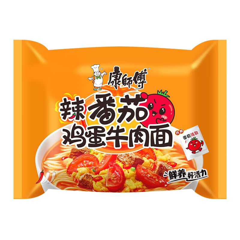 Chinese food Noodles 康师傅 方便面 经典辣番茄面五连包110g*5 泡面 袋装