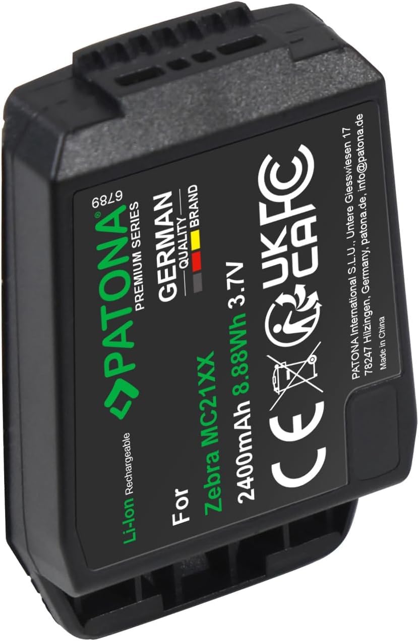 PATONA Batteria Premium per Zebra MC2180, MC2100, MC21, MC21XX | ricambio per Zebra BTRY-MC21EAB0E | 3,7 Volt, 2400 mAh, 8,88 Wh | tipo: ioni di litio | scanner manuale codice a barre | ricambio di