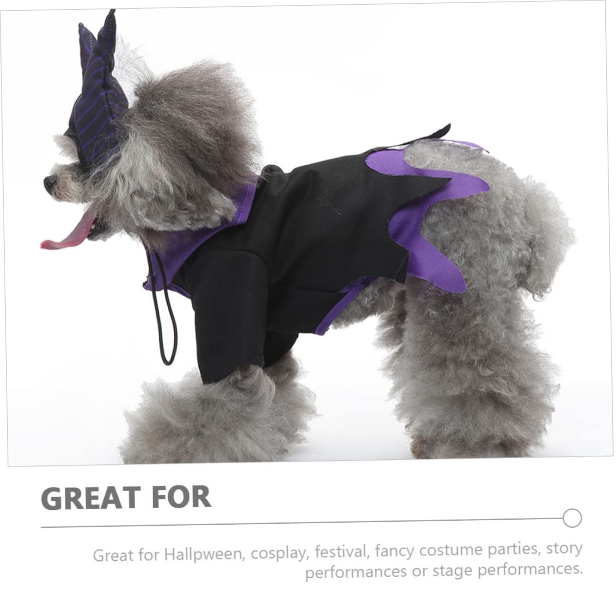 Mipcase 2sets Costume Per Cani Con Elementi Da Strega Abbigliamento Cosplay Per Feste Di Halloween Veste Divertente e Unica Per Cani e Gatti Materiale Traspirante e Confortevole