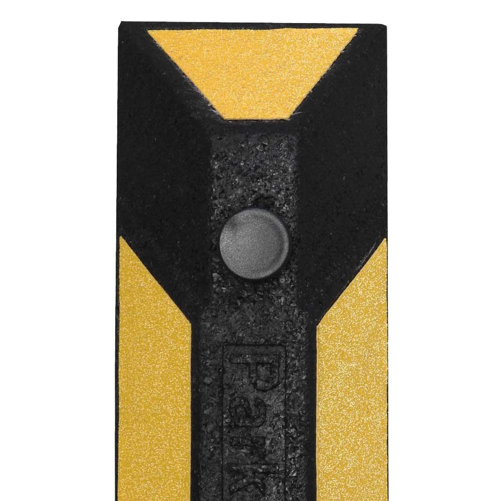 UvV Wheel - Parkstop Radstop 180cm in gelb/schwarz + Befestigung + Verschlussstopfen für die oberen Öffnungen