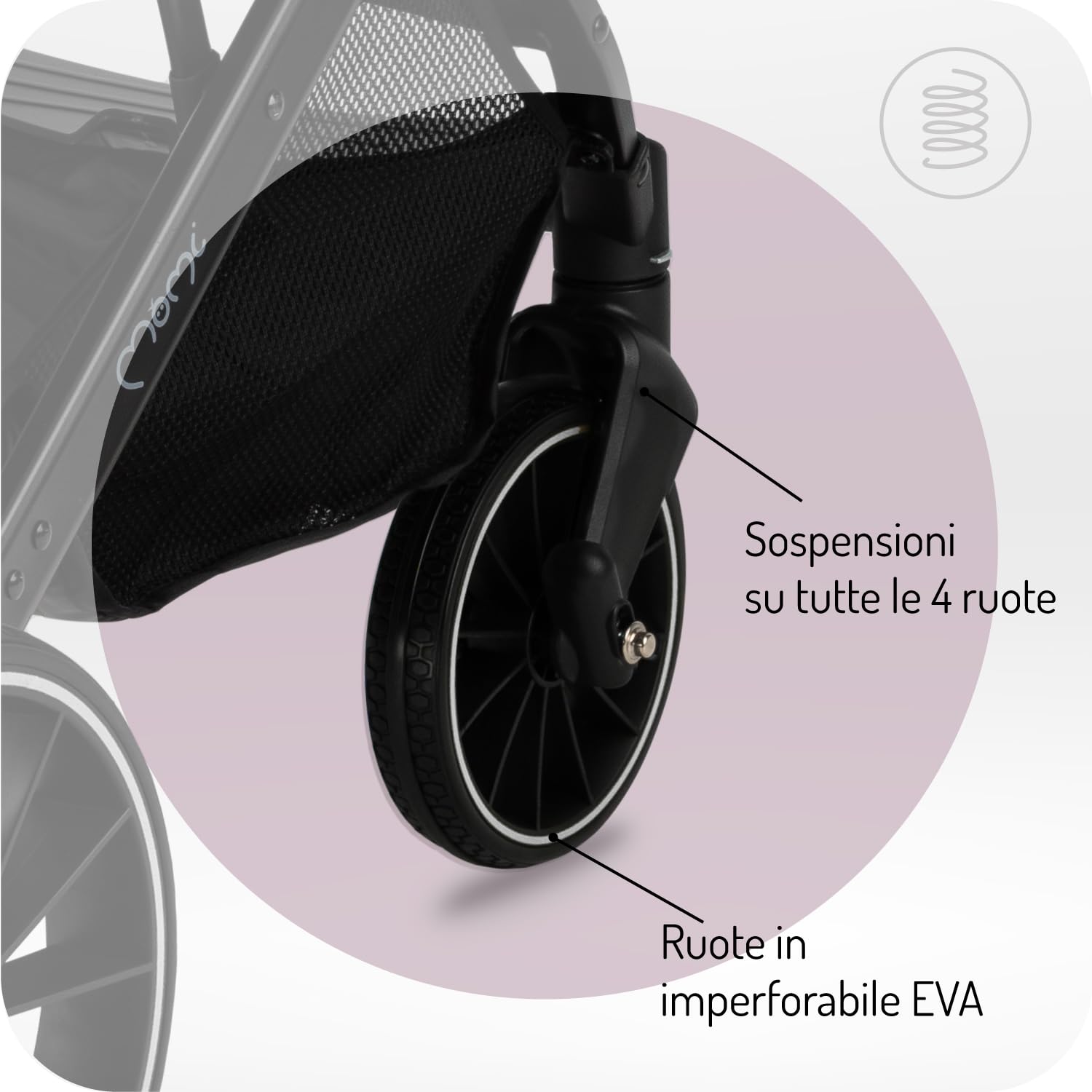 Passeggino MoMi ESTELLE DAKAR a partire da 6 mesi (fino a 22 kg), pieghevole con cintura di sicurezza a 5 punti, cestino porta spesa e funzione di apertura, manico telescopico per il traino