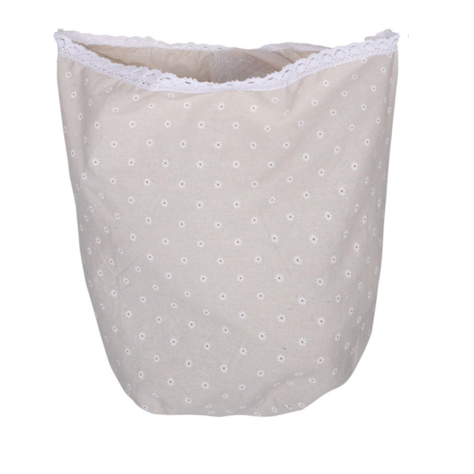 ULTECHNOVO Cotton Laundry Basket Liner Replacement - Cloth Insert for Wicker Hampers Basket Protective Dust Barrier for Delicate Clothing Student Dorm Bathroom Grey Floral Washable 44x44cm