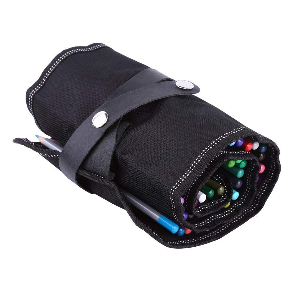 Paint Brush Holder 36/48 Hole Roll Up Case Bag Roll Up Drawing Pen Pouch Artist Paint Pen Holder Artist Paint Brush Organizers for Artist Pen Brush NOT Included Pencils(48pcs)