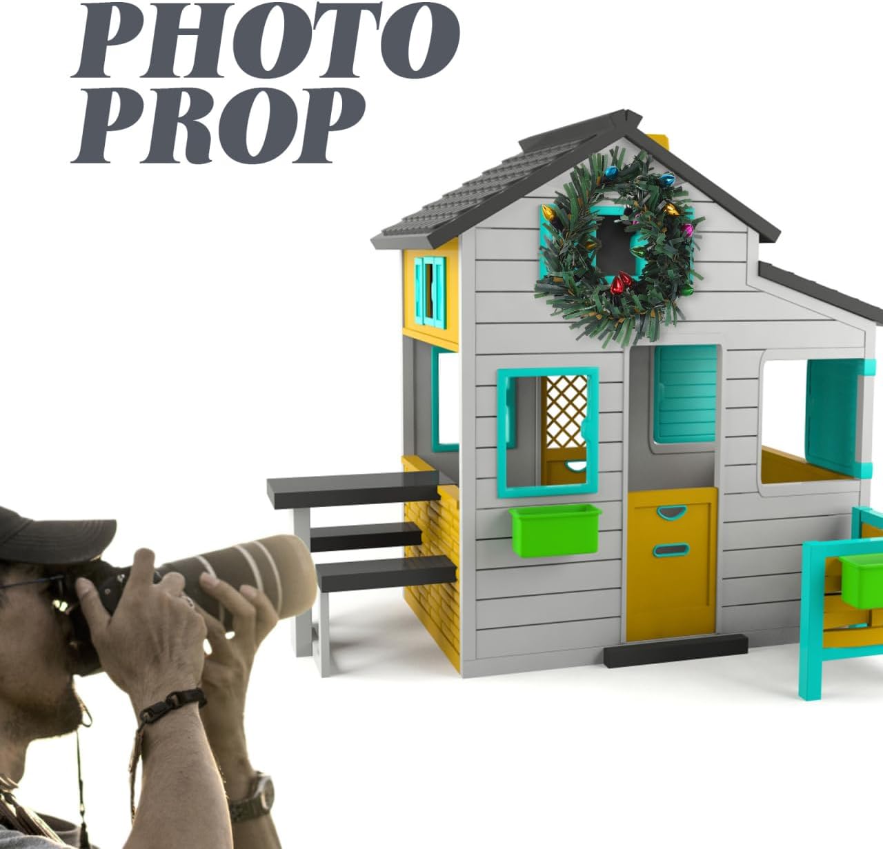 Toyvian 4pcs Dollhouse Ornaments Mini Houses Micro Toys Christmas Tree Ornaments Mini Wreaths with Lights Decorative Wreath 1: 12 Scale Christmas with Light Plastic - Image 7