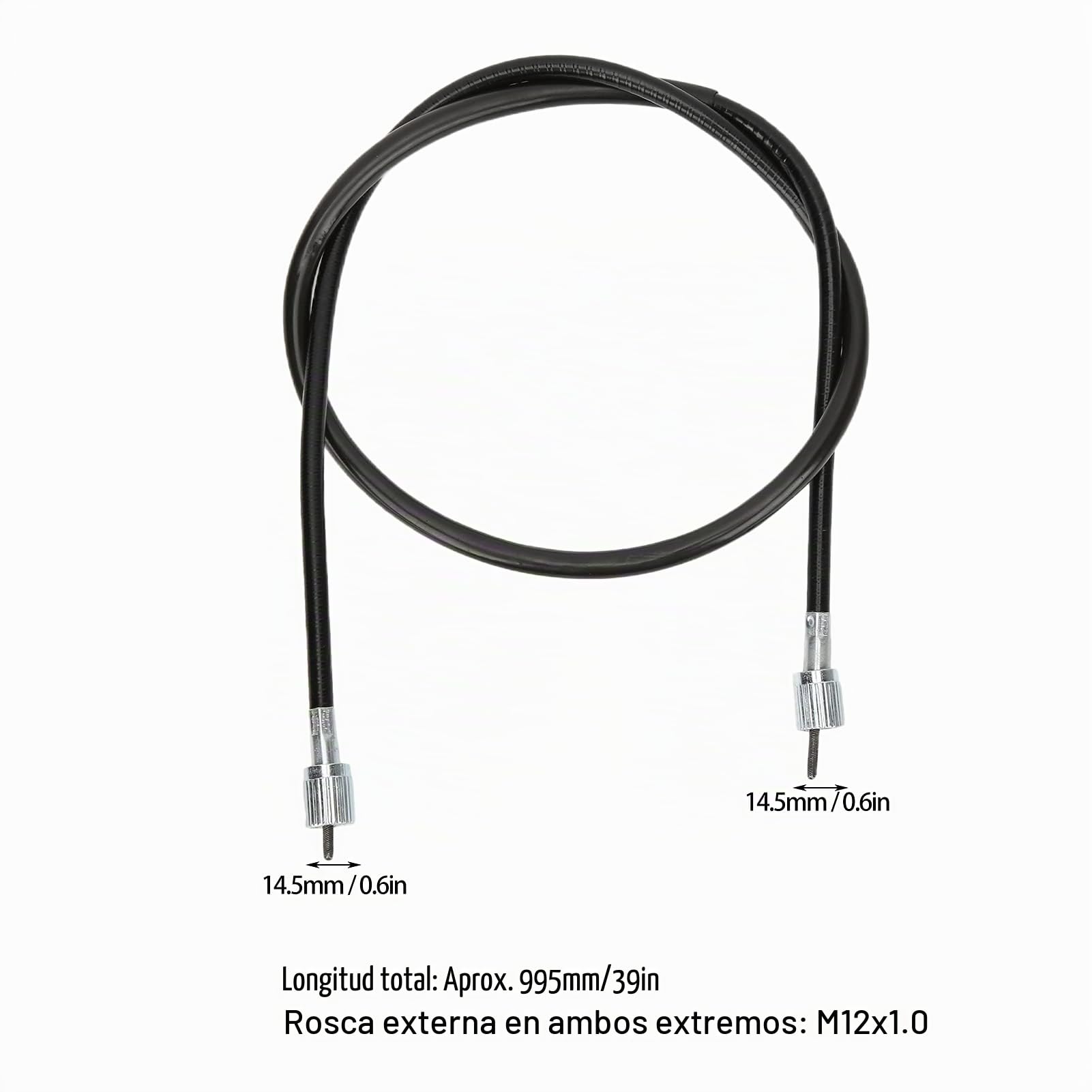 Cable de velocímetro de 39", Cable de velocímetro, Cable de Repuesto, Compatible con Scooters Chinos, ciclomotores, ATV, Go Karts