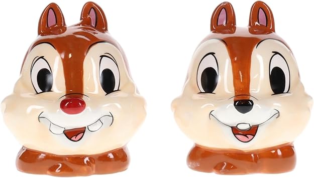 Silver Buffalo Disney Chip 'n' Dale Ceramic Salt and Pepper Shaker Set