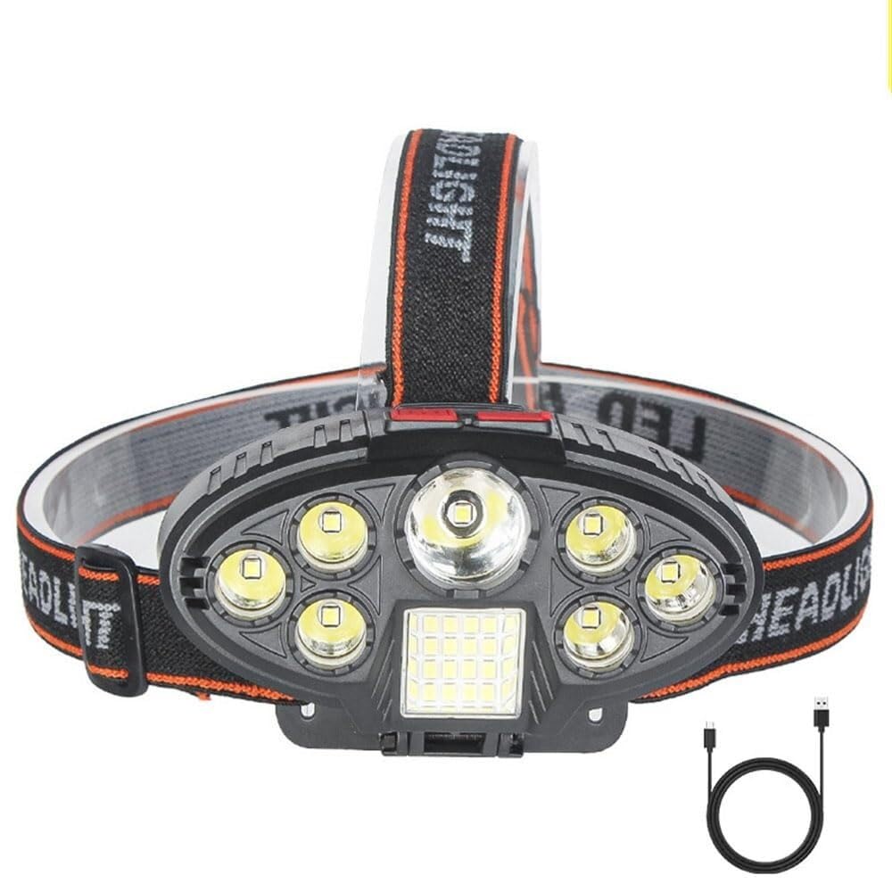 QFGVMXBWKZH LED Headlamp Long-Distance Fishing Headlight Outdoor Head Mounted Night Running Flashlight Camping(T192)