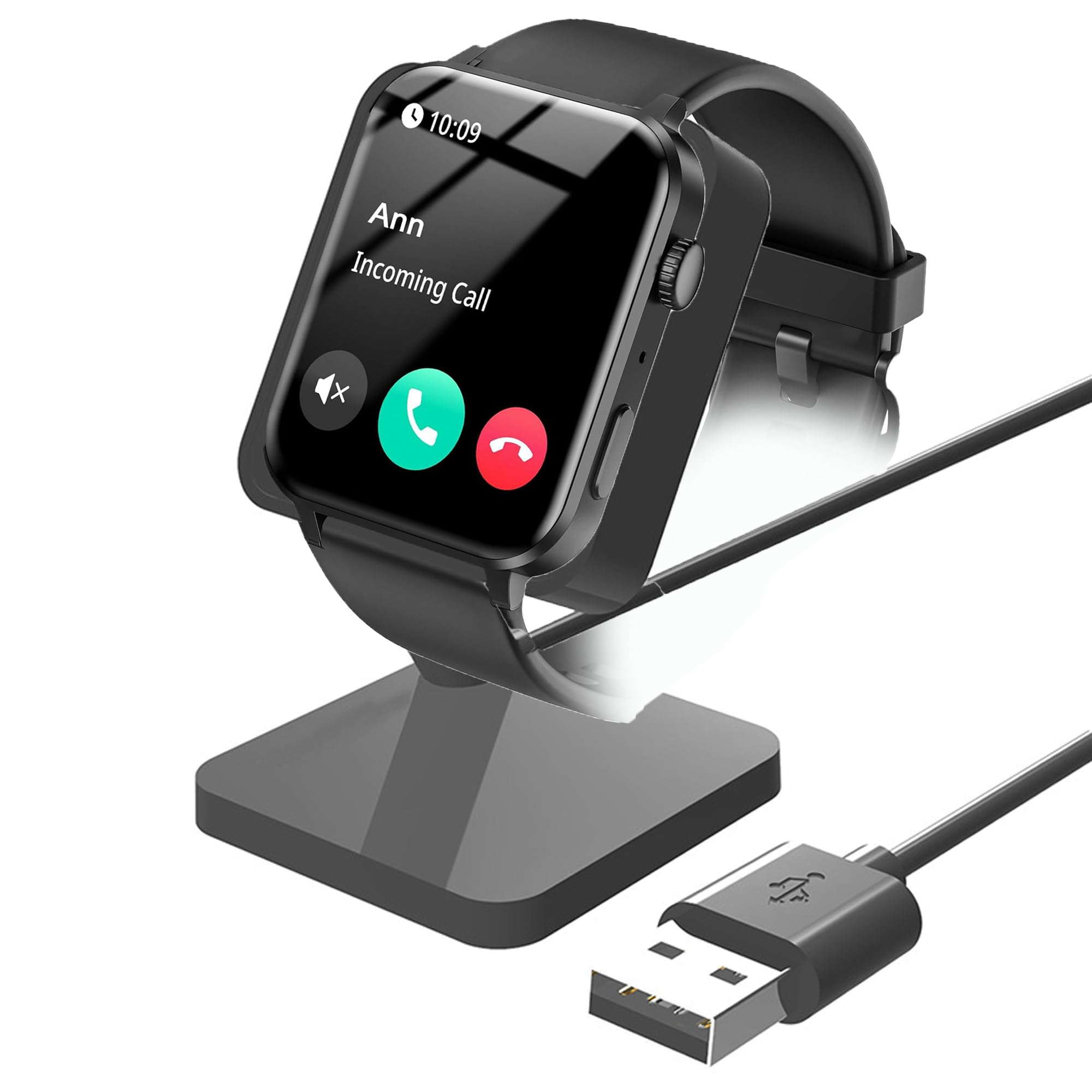 Cargador R30 Pro compatible con reloj inteligente Blackview e IOWODO cable USB negro 5