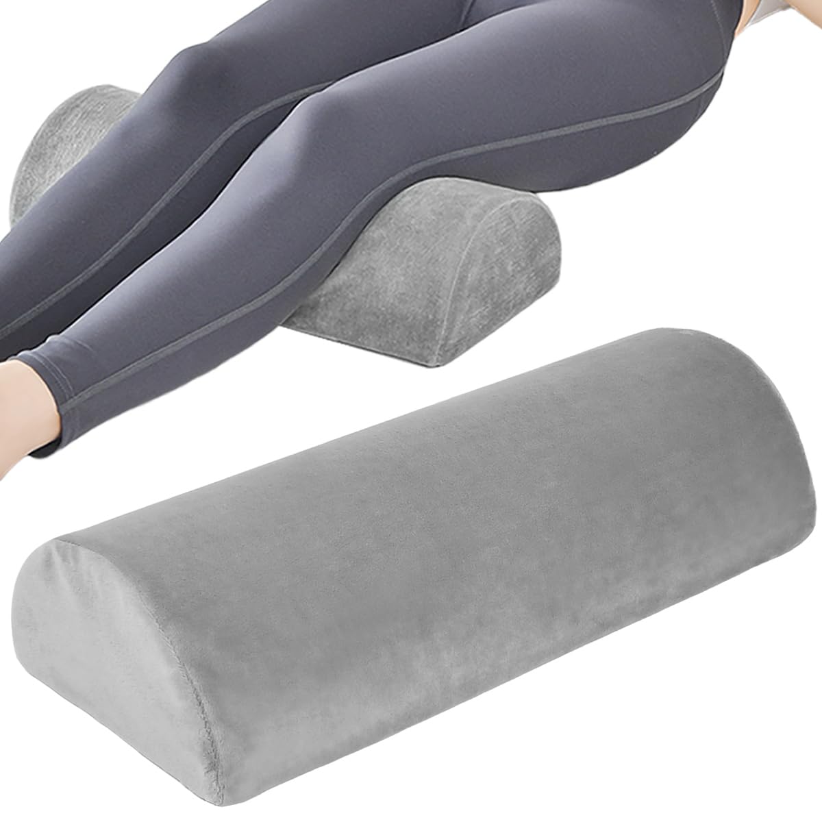 Halbmond Kniekissen Orthopädisches Lagerungsrolle aus Memory Schaum Nackenrolle Beinkissen für Seiten- & Rückenschläfer Bein Elevationskissen zur Entlastung von Knie Rücken (42x18x10 cm)