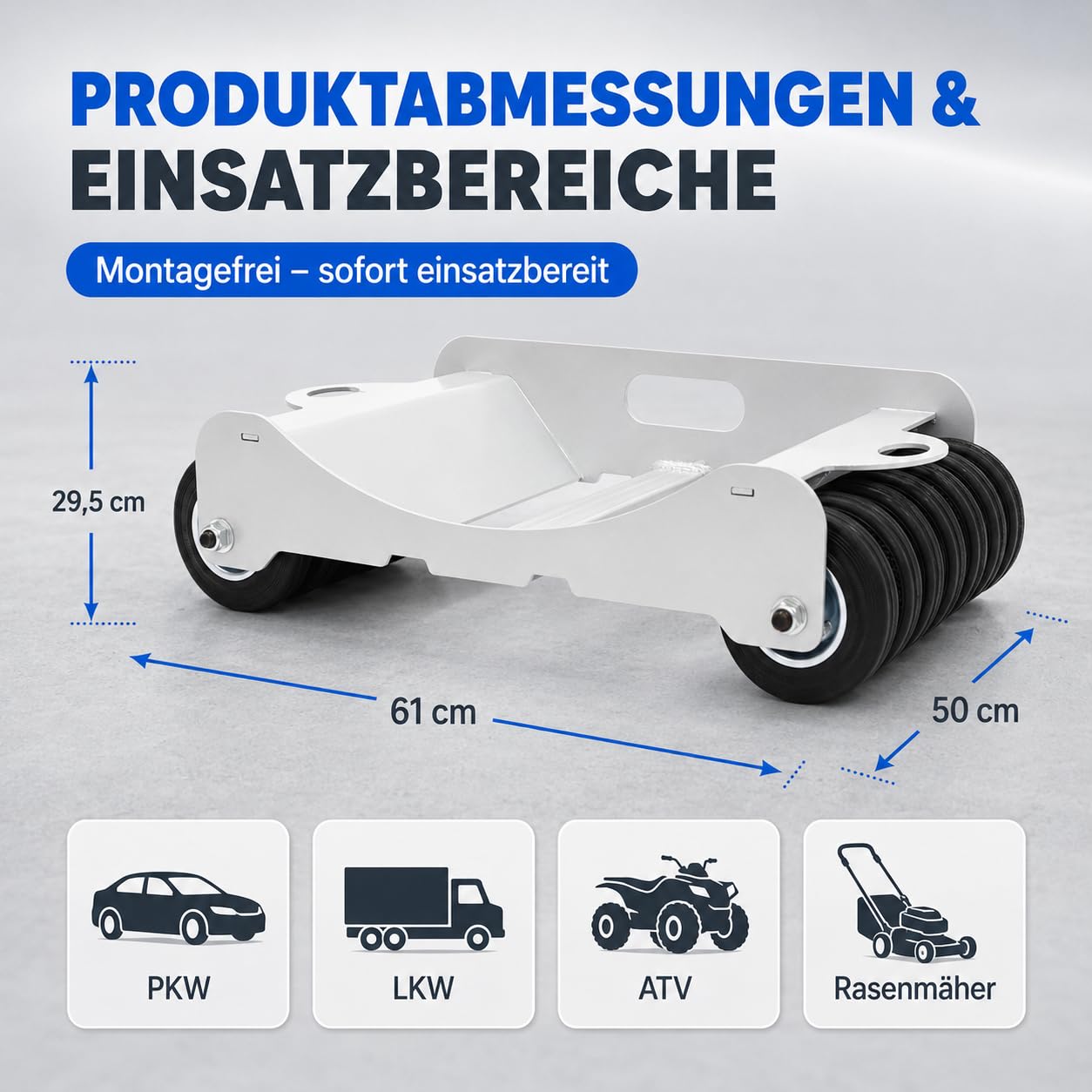 Rangierroller 1 Stück Auto Rangierhilfe mit 14 festen Rädern, Reifenroller aus Stahl bis 4500 lbs 2041 kg, Fahrzeugroller für Auto LKW ATV Rasenmäher