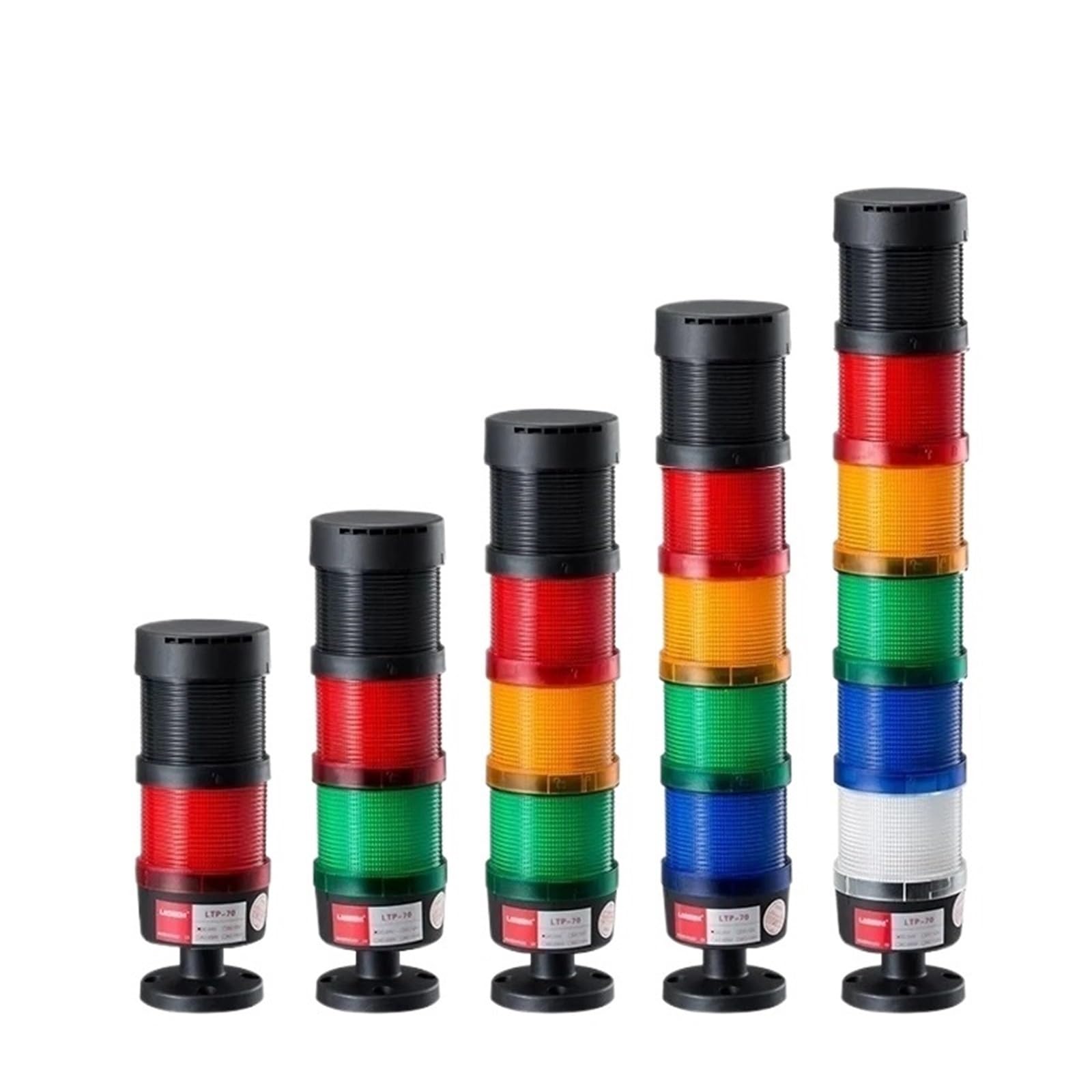1 szt. lampa sygnalizacyjna obrotowa lampa błyskowa zawsze regulowana na LED światło ostrzegawcze światło wieża DC 12 V/24 V AC 110 V/220 V/380 V z brzęczykiem (4 warstwy brzęczyka 12 V)