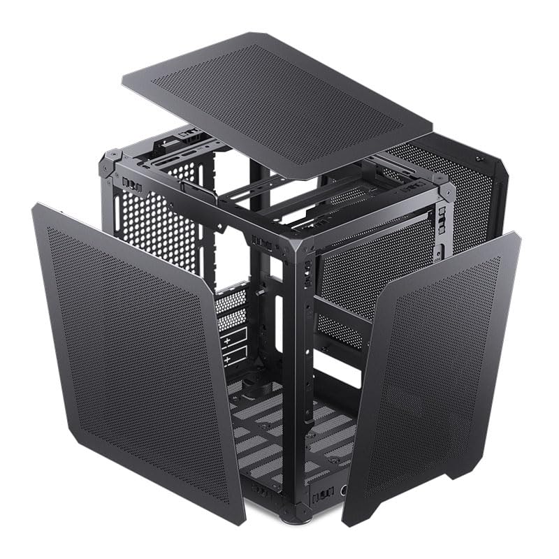 Jonsbo C6-ITX Case PC Mini-Tower Nero – compatto, Mini-ITX, GPU fino a 255 mm, dissipatore CPU fino a 75 mm, fino a 3 ventole, USB-C frontale I/O