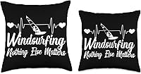 Vista 3 de Windsurfer Windsurf Apparel Windsurfing Surfing Board Water Sports Throw Pillow, 16x16, Multicolor