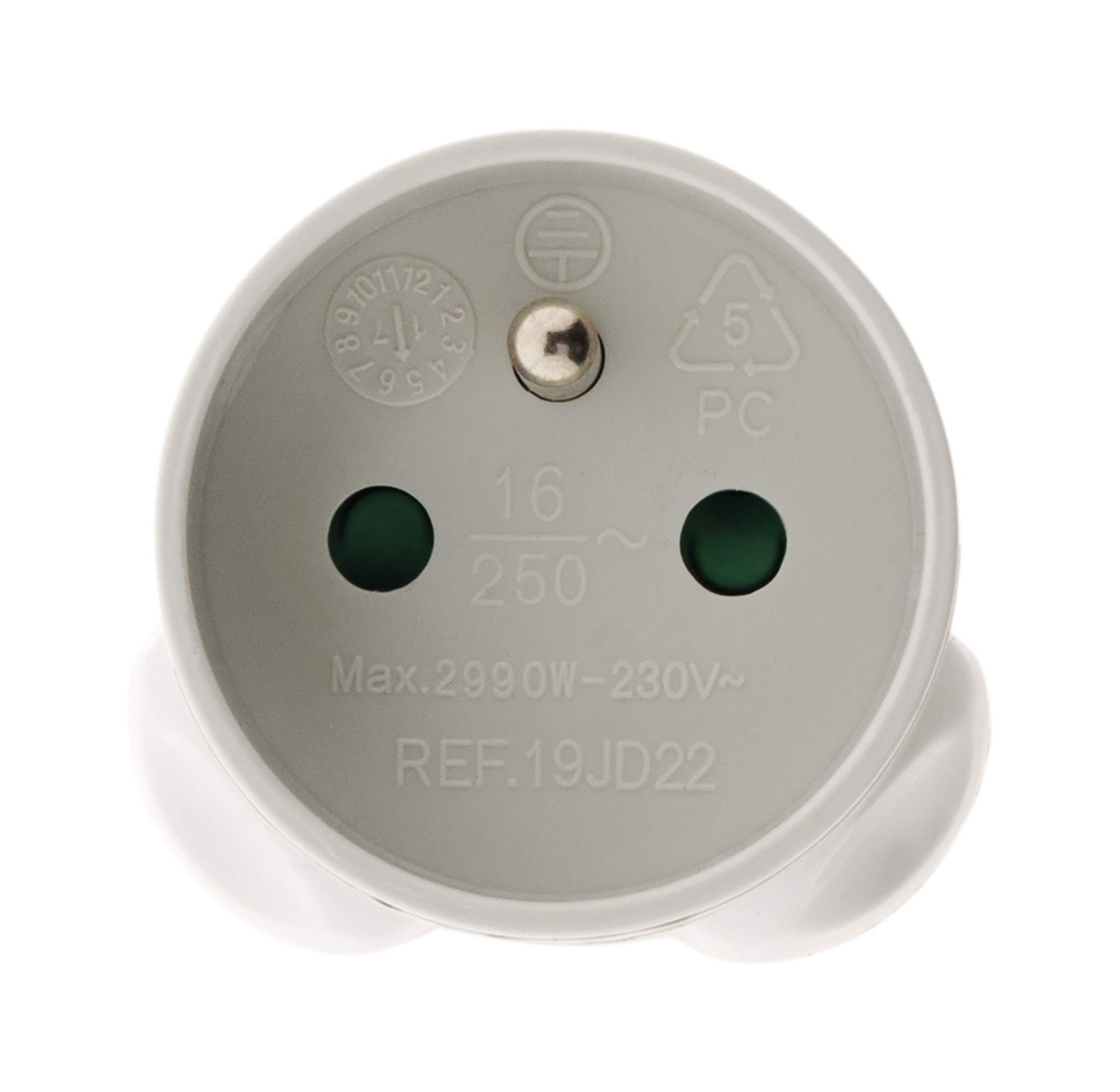 Zenitech - Adapter Podróżny UK do FR - Plastik - Certyfikat CE, Wtyk UK Męski do Gniazda FR Żeńskiego - Idealny dla Podróżujących - Łatwy w Użyciu - Wygodny - Biały