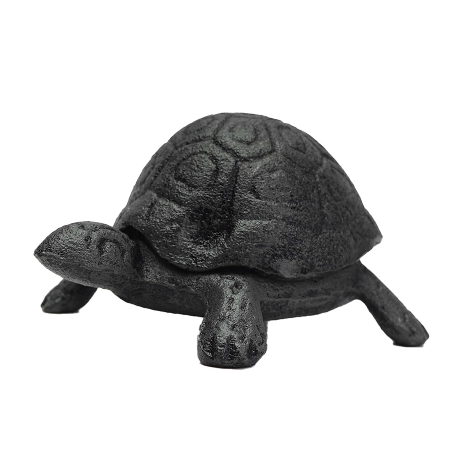 Tortuga de hierro fundido para llaves y decoración rústica de jardín