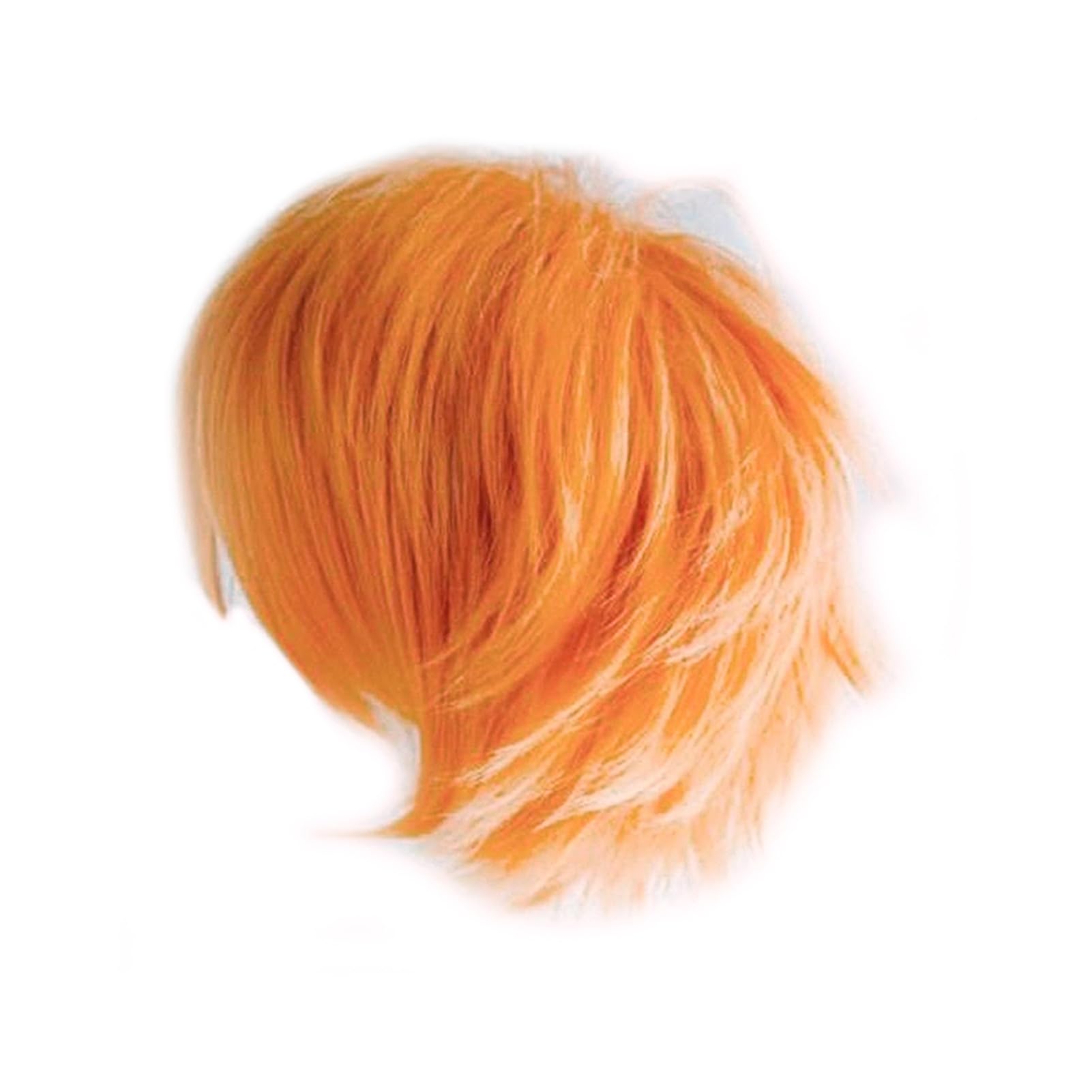 Dcbaboo Orange Wig Short Curly Wig Men/Women Wigs Anime Cosplay Wig 12" Natural Fluffy Layered Straight Hair Unisex Halloween Wig Fancy Dress Synthetic Full Wig with Wig Cap - Image 3