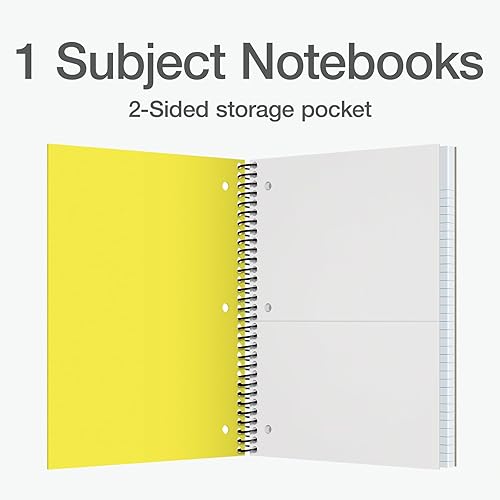 Miniatura 2 de Oxford Cuaderno de espiral de 1 materia, cuadernos para escuela, cubiertas de plástico, suministros escolares, rayas universitarias, 100 hojas,