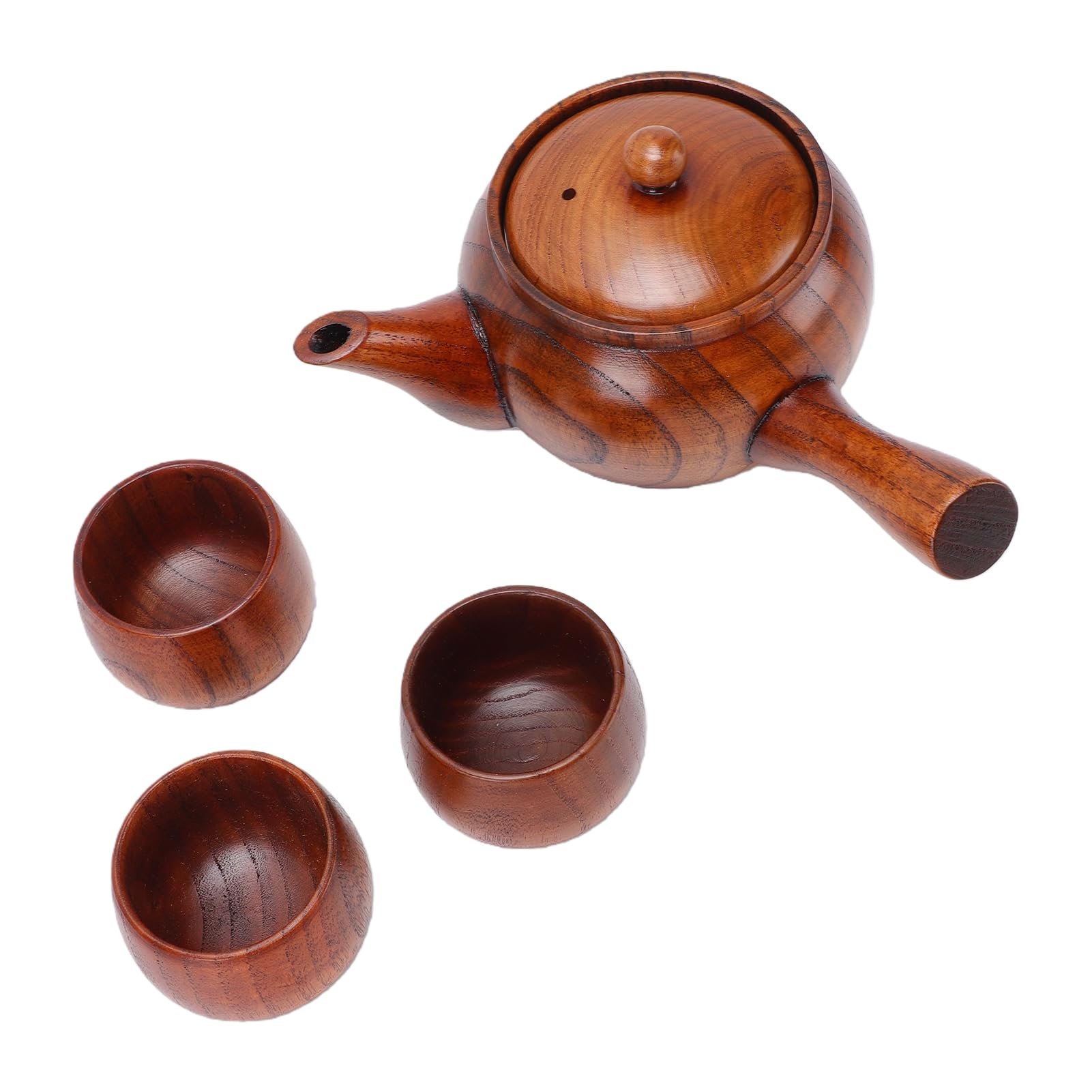 Schimer Set da tè Gongfu in Legno con Teiera, 3 Tazze e Colino per 2-3