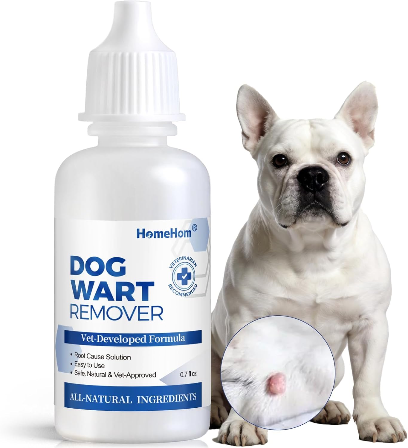 Dog Wart Remover, Natural Skin Support for Dogs. Rapidly Eliminates Warts & Skin Tags - Fast Acting, Pain-Free & Gentle (0.7 fl.oz)