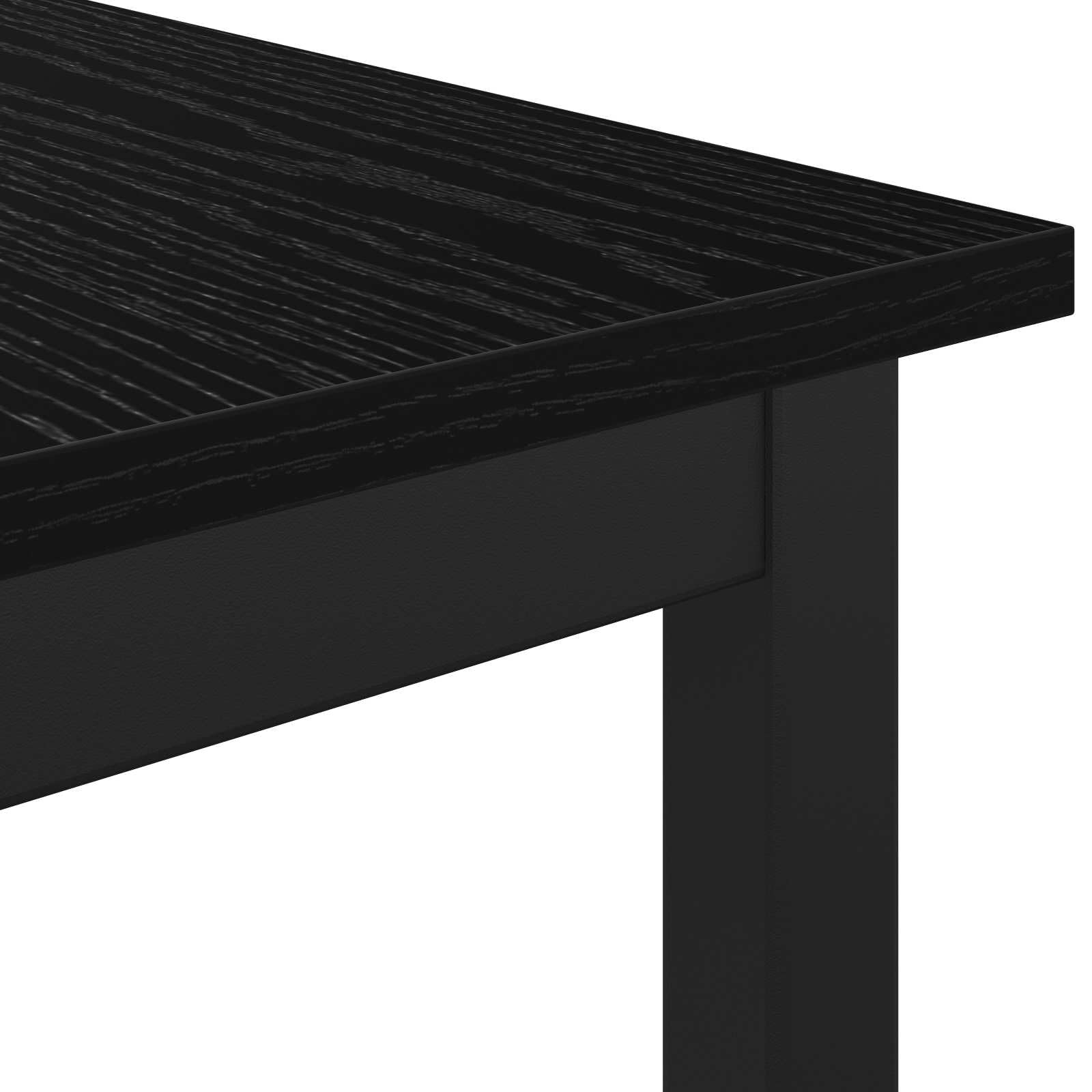 Ławka czarna o wyglądzie dębu wykonana z materiału drewnopochodnego z metalowymi nogami 80 x 35 x 45 cm, wytrzymała ławka do siedzenia do jadalni i salonu, zajmuje mało miejsca, łatwa w