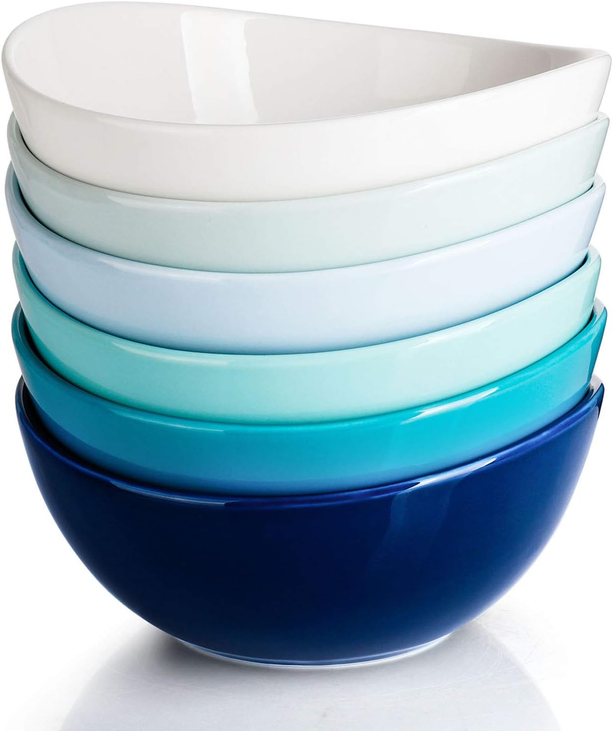 Sweese 103.003 Porcelain Bowls - 28 Ounce for Cereal, Salad and Desserts - Set of 6, Cool Assorted Colors Sweese 103.003 Porcelain Bowls - 28 Ounce for Cereal, Salad and Desserts - Set of 6, Cool Assorted Colors