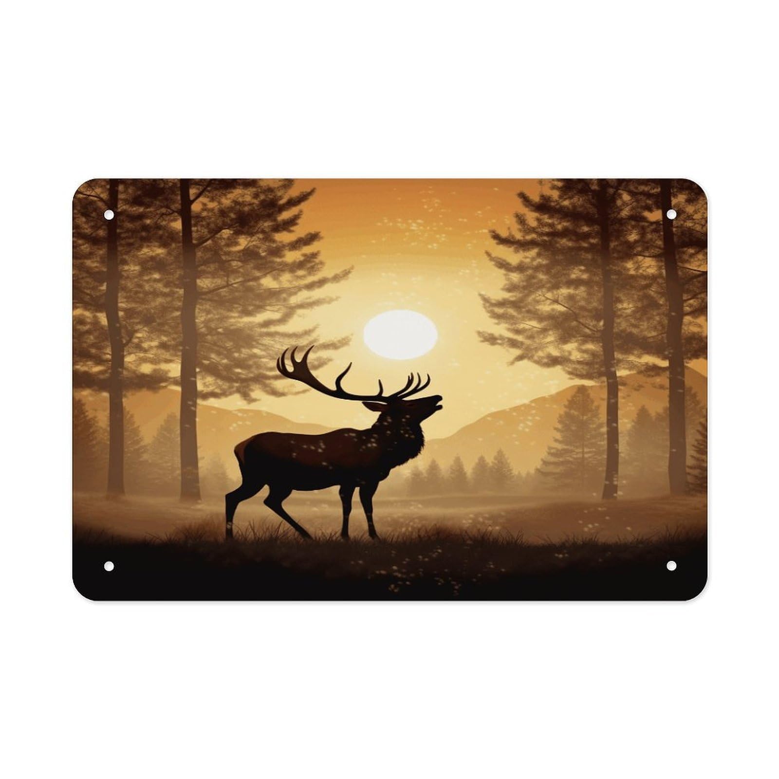 Retro Metal Signs Decorations Vintage Elk Artwork Tin Sign Iron Painting Home Family Poster Personalized Art Wall Decor Funny Plaque Sheet for Home Gift Party 8x12 In