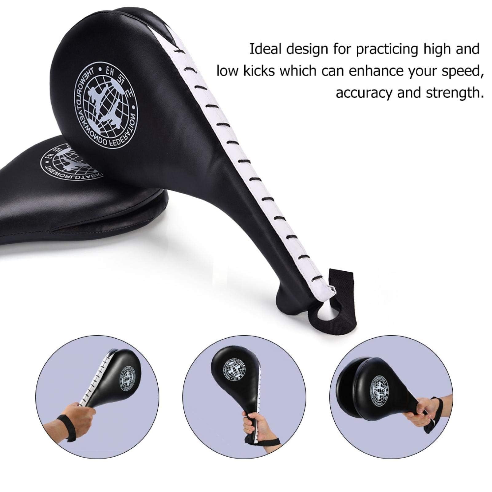Dpofirs Taekwondo-Kickpads, Kampfkunst-Paddel, Schwarz, Schaumstoff mit PU-Beschichtung, Kampfkunst, Rund, Pads für Kampfkünste, Taekwondo-Ziel, Training Ziel, Kickpad