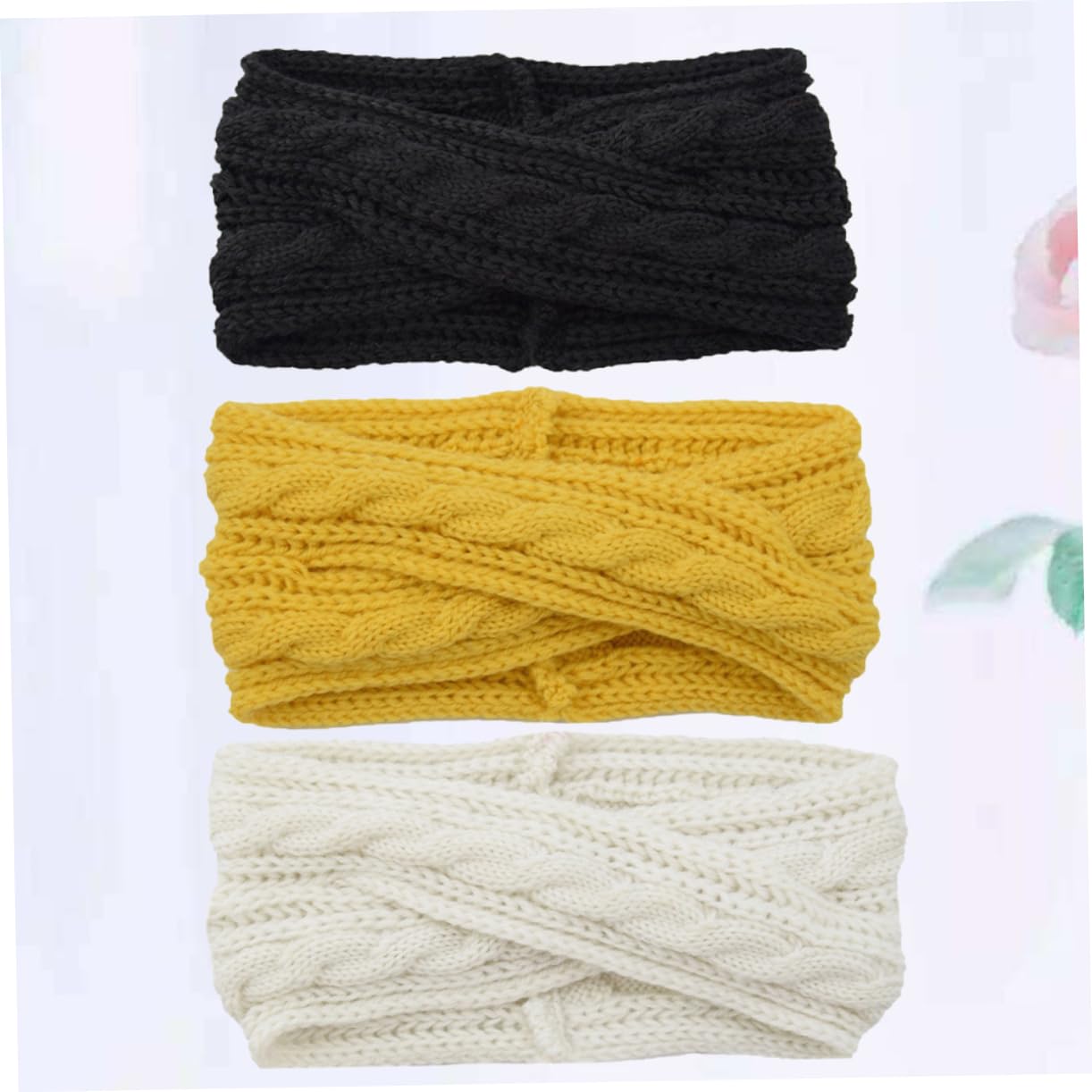 Didiseaon 9 Pz crochet fasce per le donne fasce di lana per le donne incrociata per da donna tenere caldo per copricapo