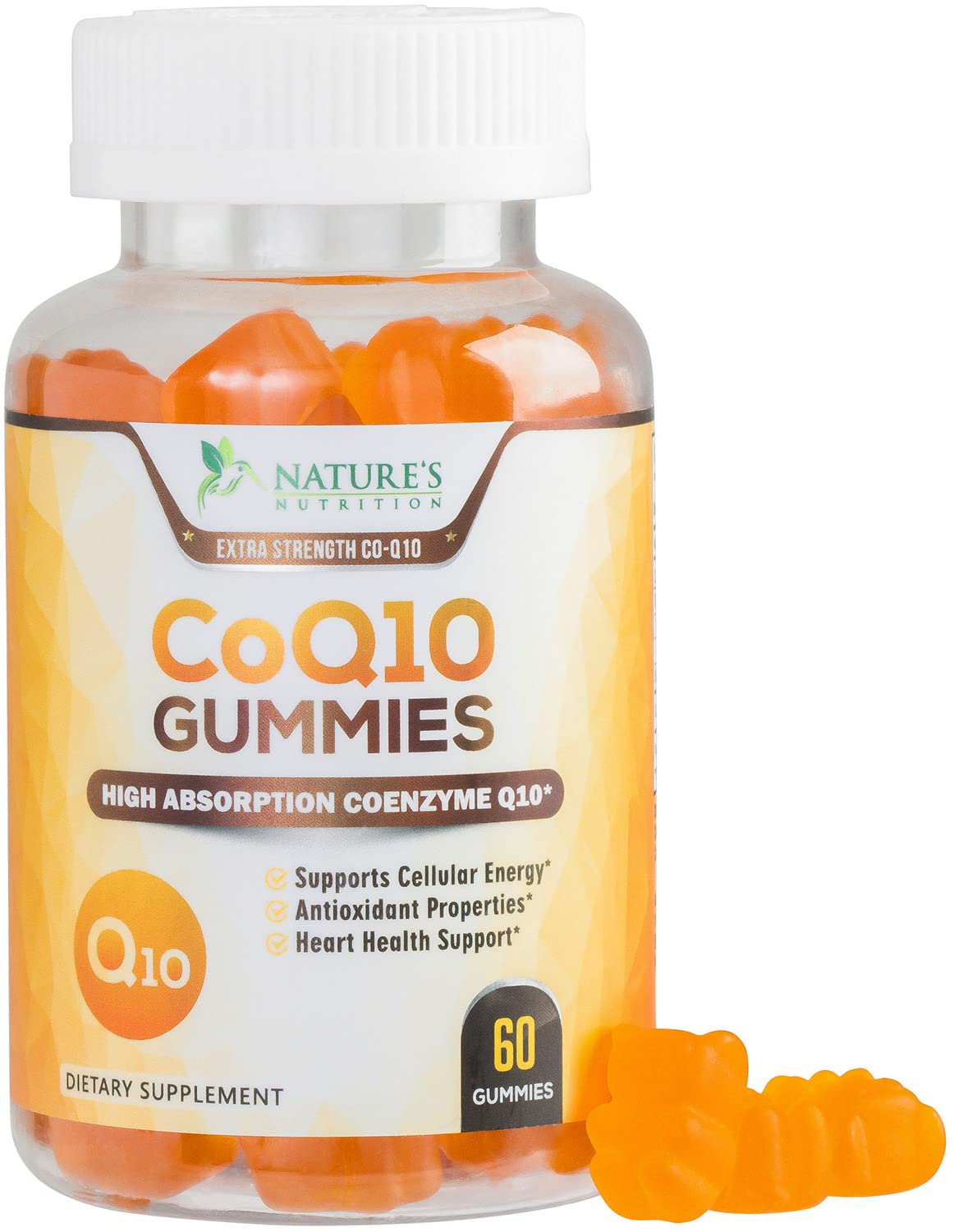 CoQ10 100mg Gummies - Coenzyme Q10 Supplement, CoQ10 Gummies Antioxidant for Heart Health Support & Energy Production, High Absorption Coenzyme Q10 Gummy Supplements - 60 Count Coenzyme Q10 Vitamins