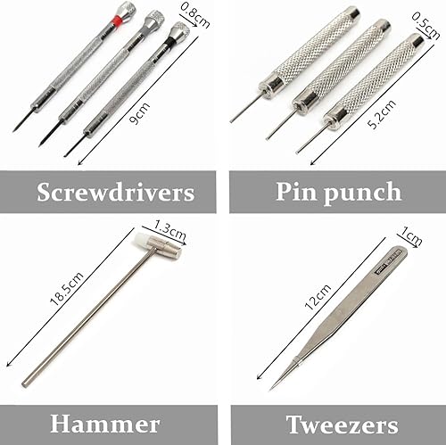 Miniatura 6 de Juego de herramientas de reparación de relojes de 147 piezas, juego de herramientas de barra de resorte profesional, herramienta de pasador de
