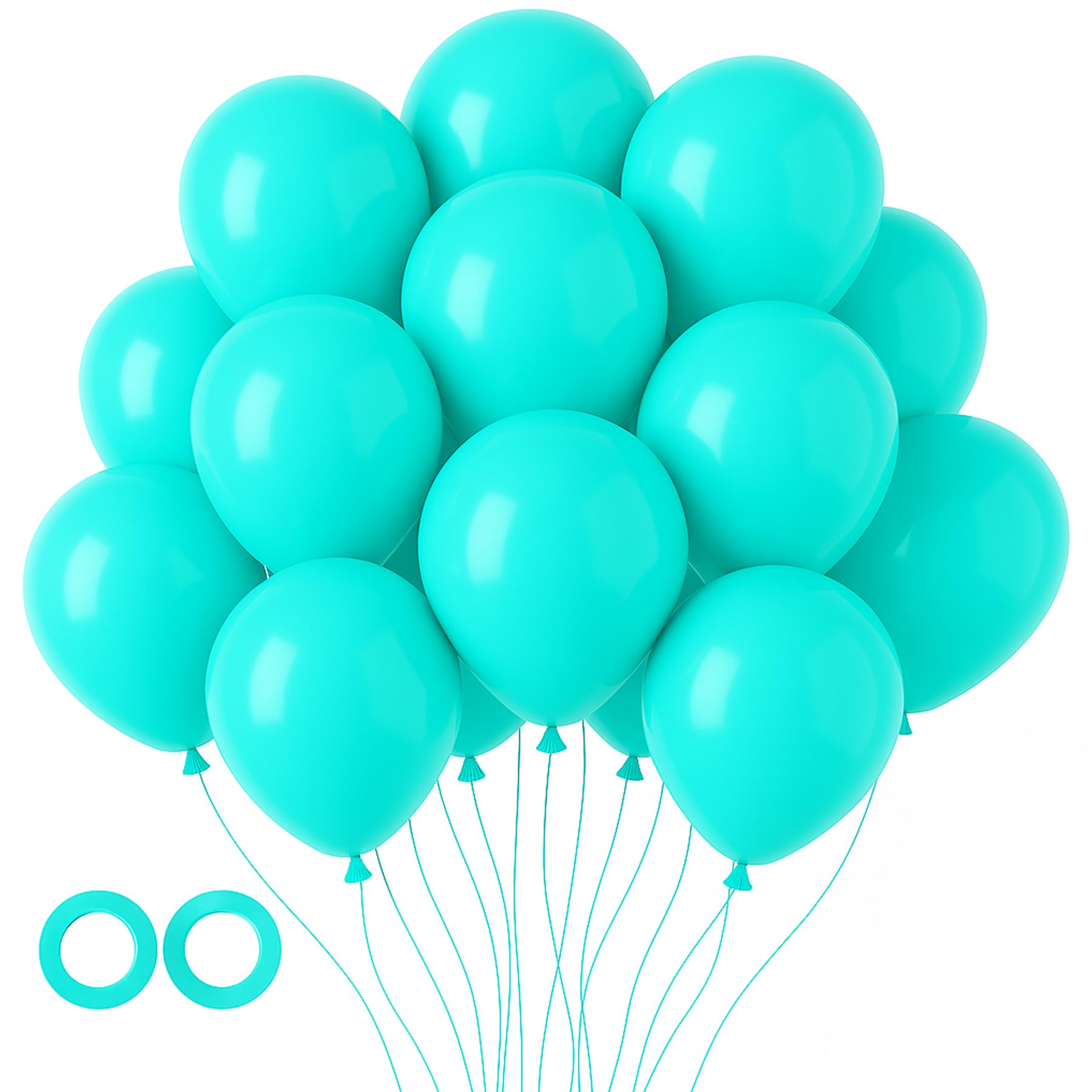 Voircoloria 105pcs Teal Balloons 12inch Party Latex Balloons for Boys Girls Birthday Baby Shower Gender Reveal Wedding Sunflower Party Decorations