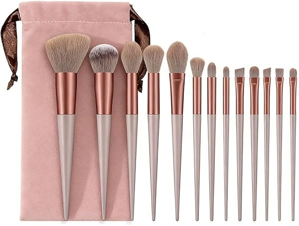 COYUN Pennelli Make Up,13 Pezzi Set Pennelli Make Up,Set Viso e Occhi,Trucchi,Pennello Trucco Sintetico a Setole Morbide per Makeup Brushes Regalo,per Fondazione,Cipria,Ombretto,Fard - 1