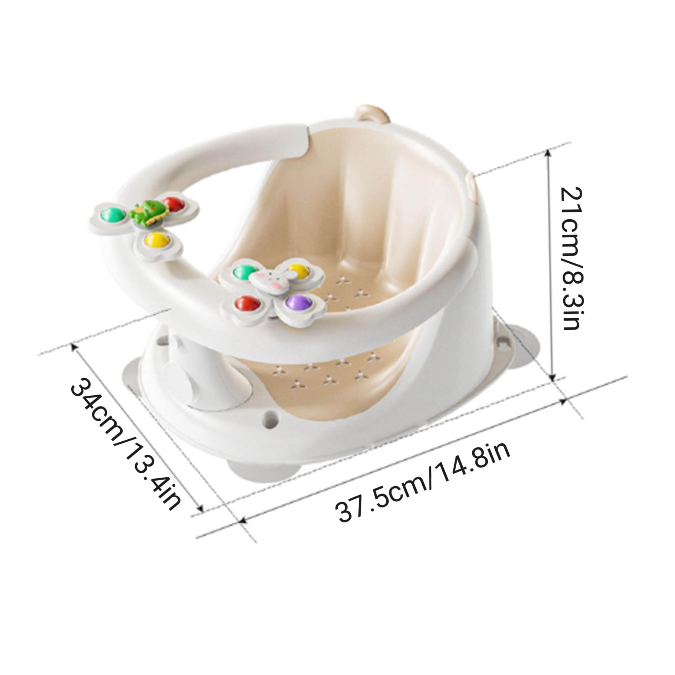 Baby-Badesitz ab 6 Monaten, multifunktionaler Anti-Kipp-Baby-Badestuhl mit ergonomischem TPE-Kissen zum Baden, Sitzen und Essen, Sitz ab 6 Monaten, für