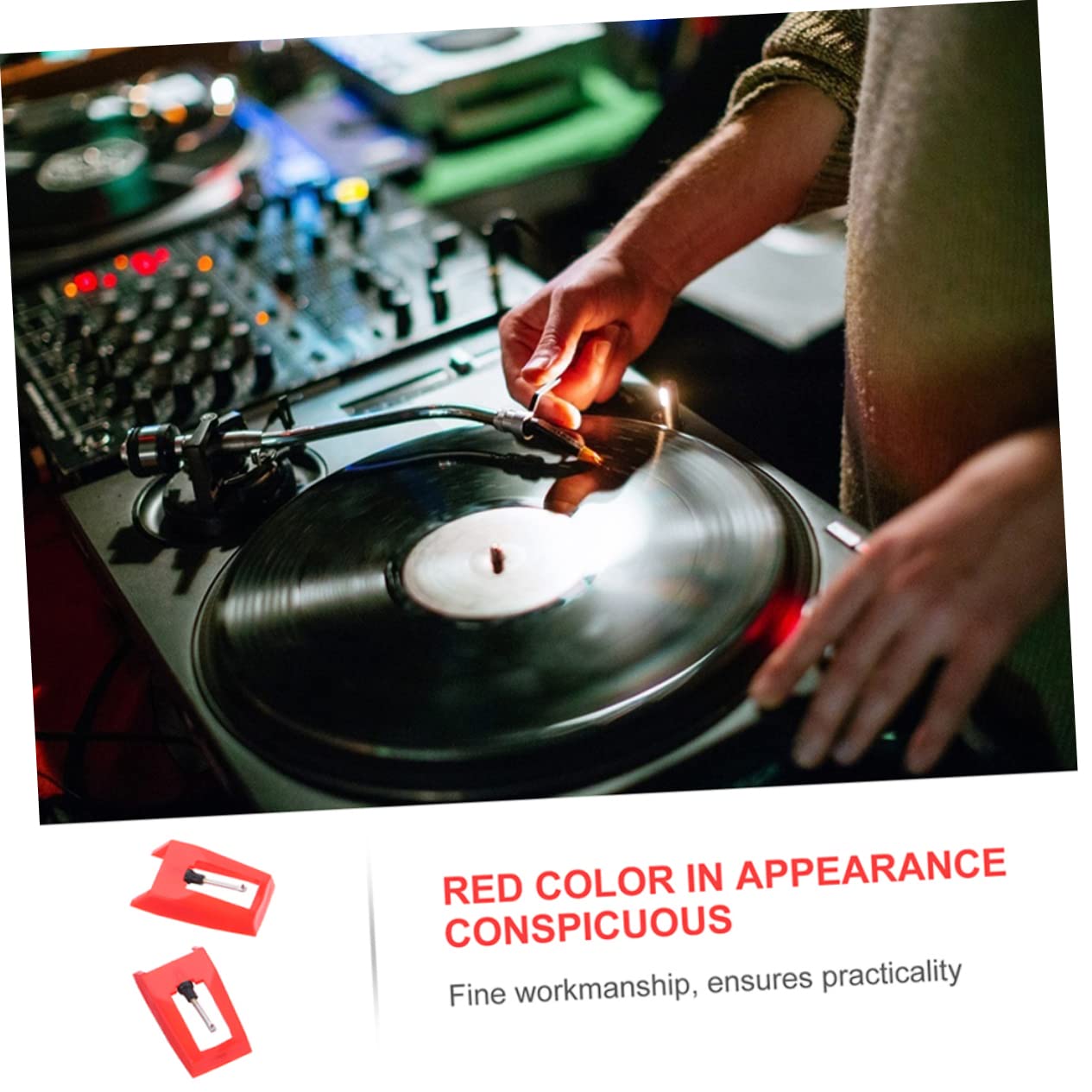 Mikinona 20 Pz Stilo Per Giradischi Puntina Del Fonografo Ago Stilo Diamantato Giradischi in Vinile Ago Del Giradischi Ago Per in Vinile Stilo Fonografico Sostitutivo Plastica Rosso