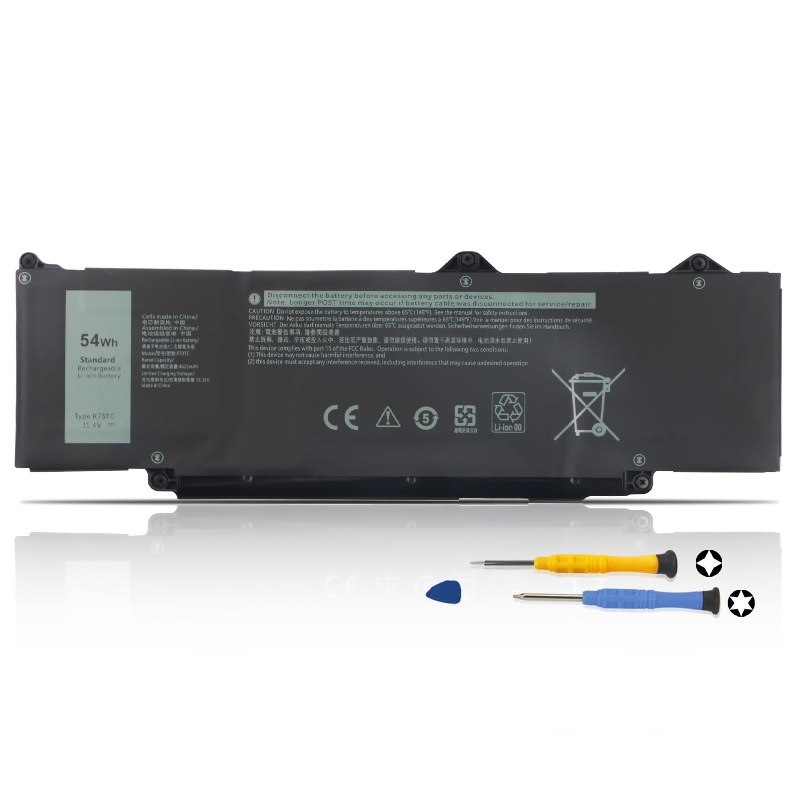 54Wh R73TC DR02P Batterie pour Dell Latitude 3340 3440 3540 3550 5440 5450 5540 5550 7455 5340 5350 Precision 3480 3490 3580 3590 Mobile Workstation Inspiron 14 Plus 7441 Serie 2X1V9 KDM9P GRWKG GTG7N
