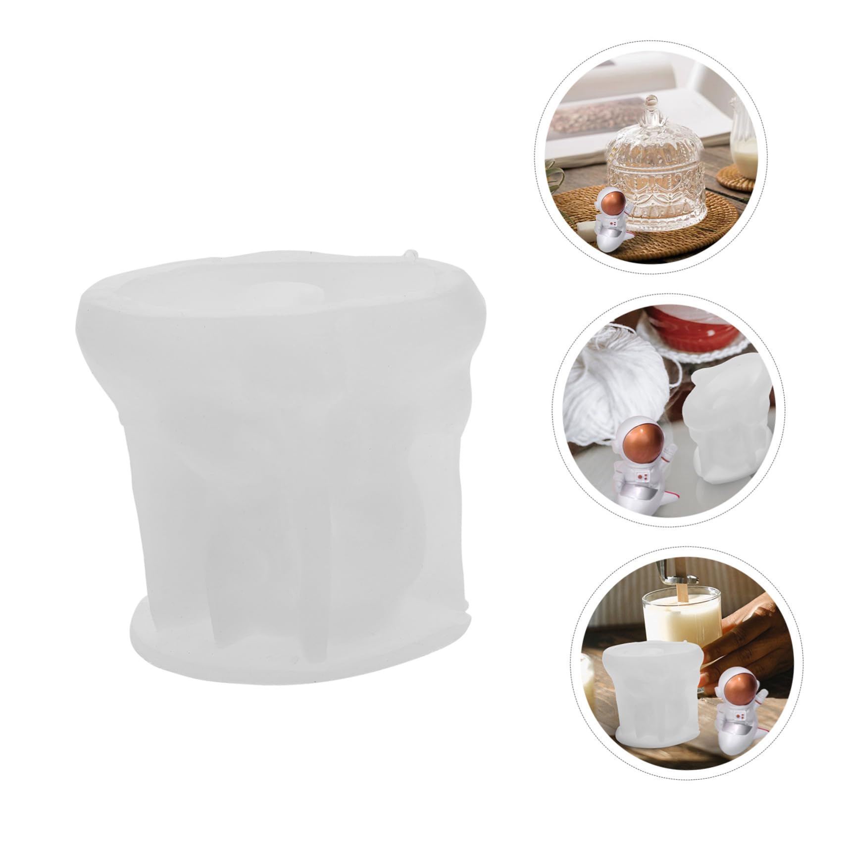 WOONEKY Stampo per Candele Profumate Astronauta in Silicone Modellatura Te per Saponi e Decorazioni Riutilizzabile e Antiaderente per Creazioni Artigianali Personalizzate
