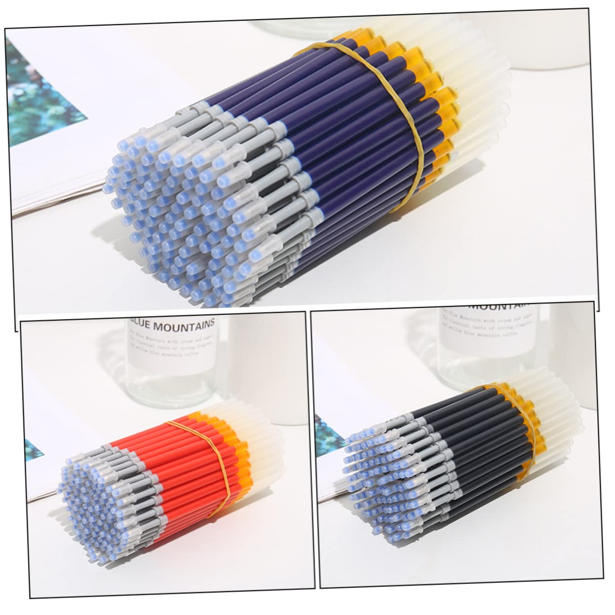 3 Ensembles Recharges De Rechange Pour Stylos Effaçables Fontaines Rétractables Distributeurs De Flacons Surligneurs Recharges De Stylos Couverts Stylos Gel 150 pièces * 3
