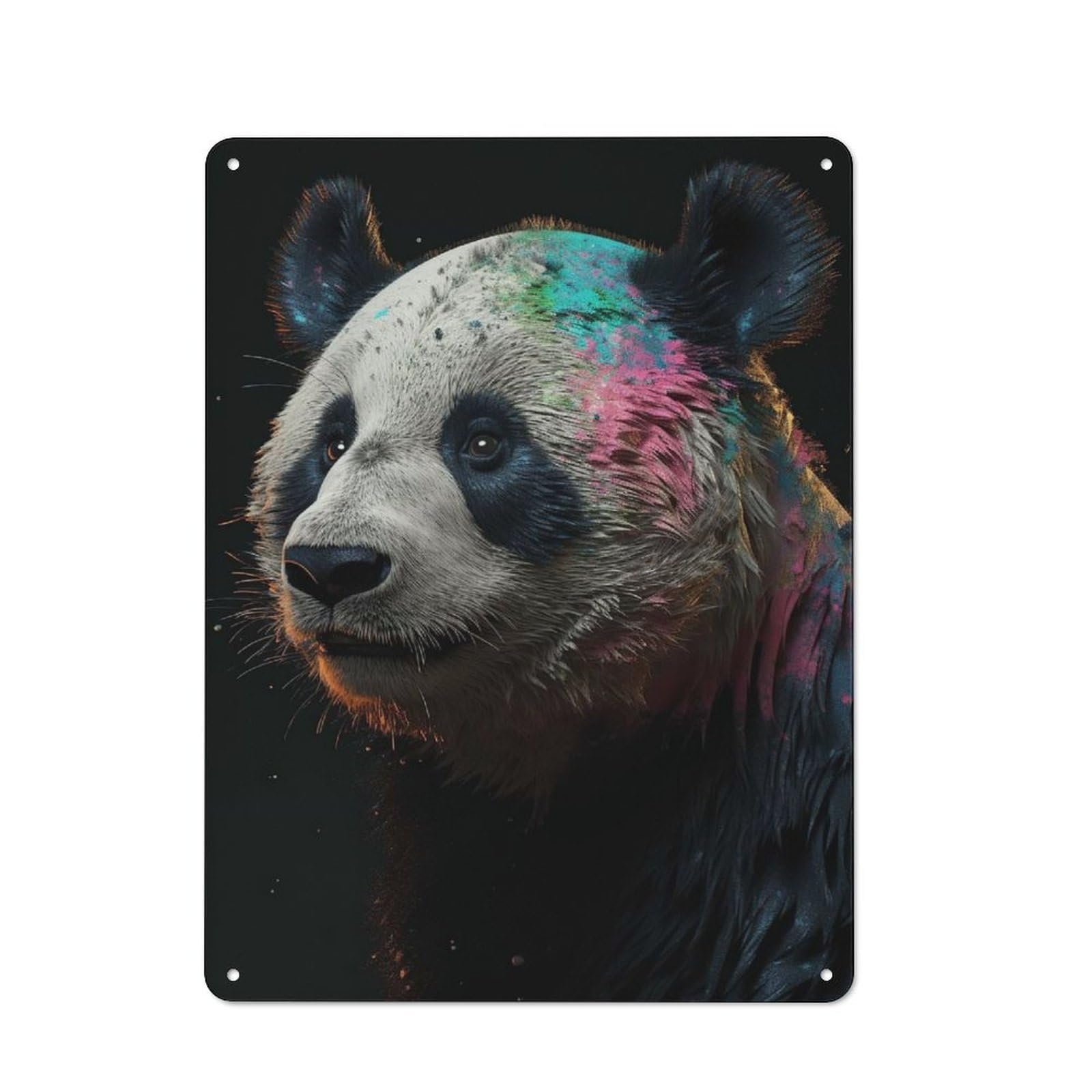 Junmoney Style Colorful Panda Industrial- Tin Sign 40X30cm For Garage Or Workshop, For Garage, Workshop And Man Cave Decoration