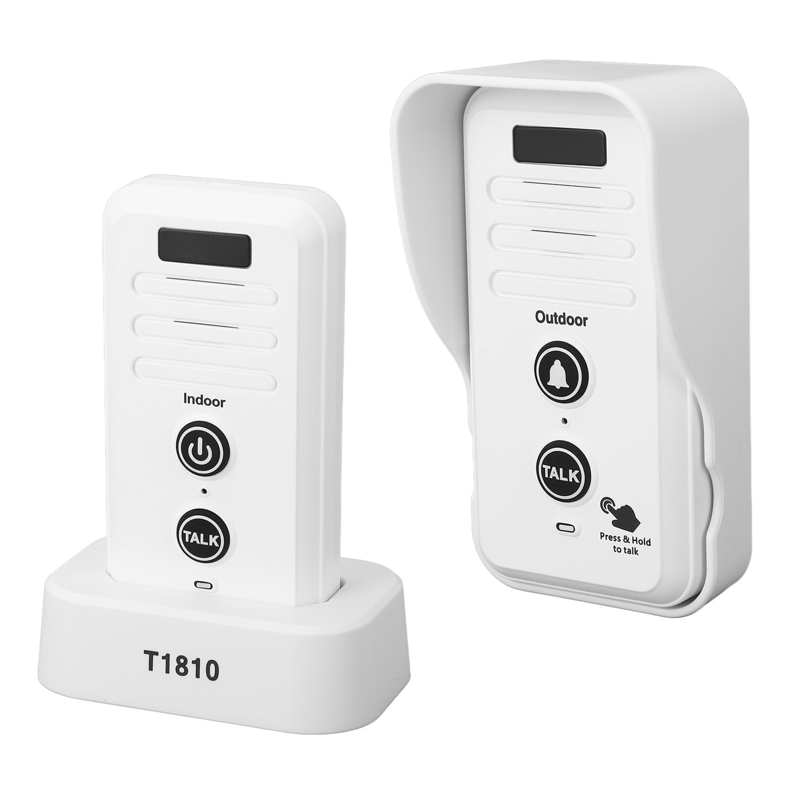 Sonnette d'interphone sans Fil, téléavertisseur Vocal Longue portée 1500M, Blanc