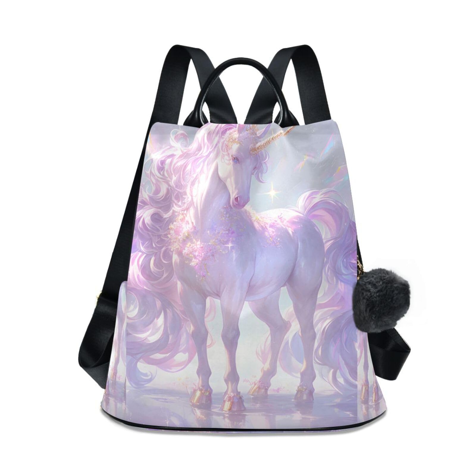 Pink Unicorn Design Backpack for Women Anti Theft Large Fashion Travel Shoulder Bag Purse Rucksack Lightweight