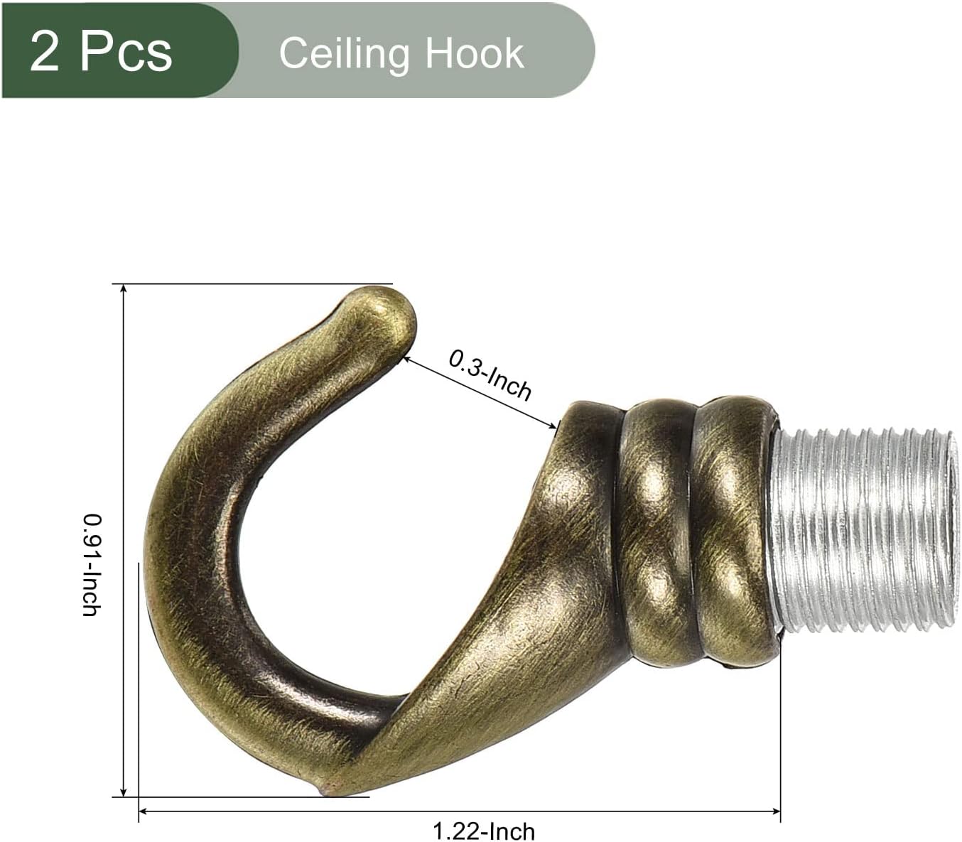 YOKIVE 2 Pcs Alloy M10 Ceiling Hook, Electroplate Pendant Fixtures Hanger | Hanging Chandelier Light, Great for Home (Bronze, 0.91x1.22-Inch)