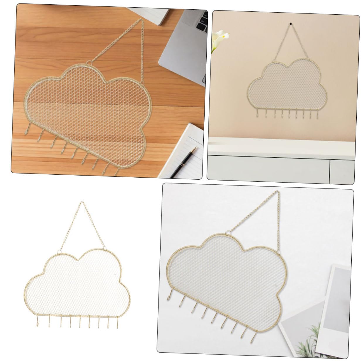 Gatuida 2 Stück Wandmontierter Ohrring organizer mit Gitter design Platzsparender Schmuckhalter zum Hängen für Schlafzimmer und Badezimmer Kompakter Schmuckdisplay für Übersichtliche