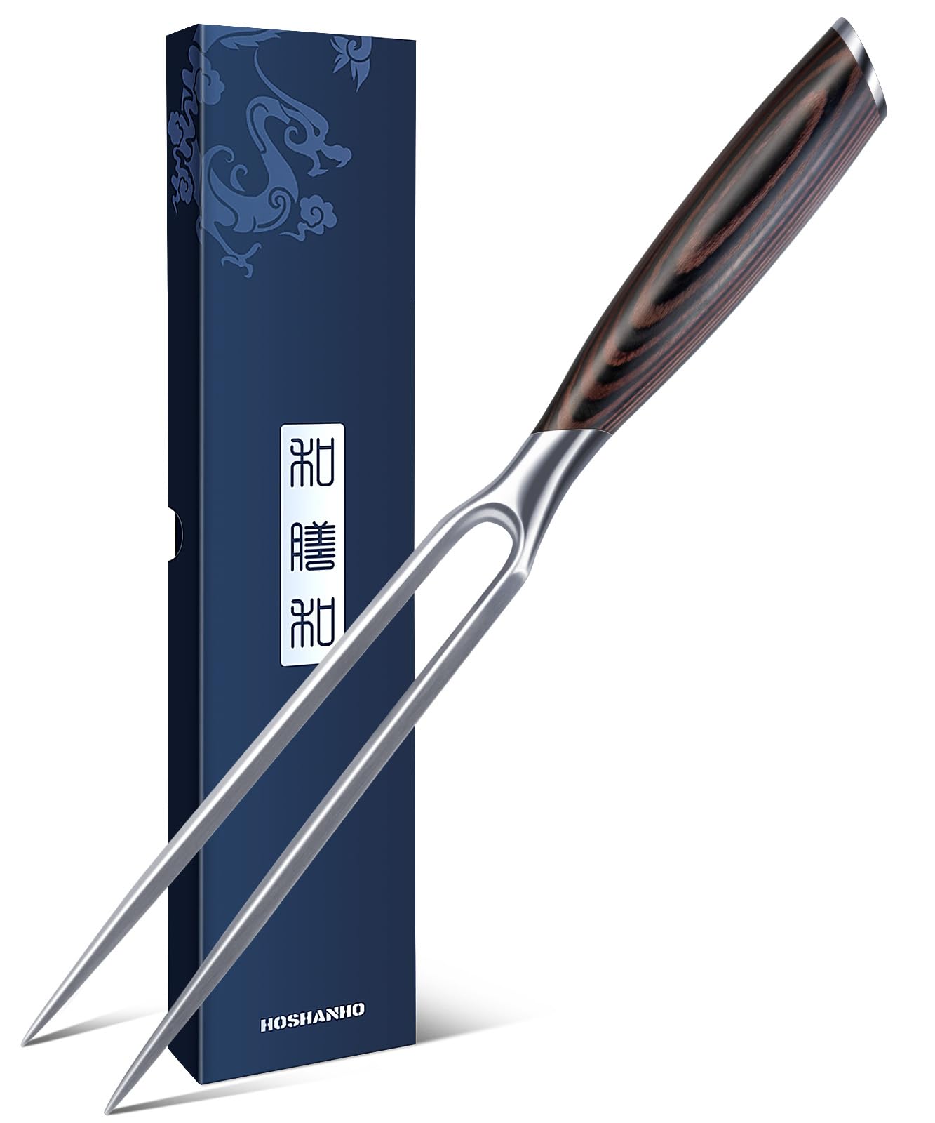 HOSHANHO Meat Fork 7 Inch, Razor Sharp Double-Prong Carving Fork for Meat, Professional Japanese High Carbon Stainless Steel Kitchen Serving Fork for Turkey and Barbecue