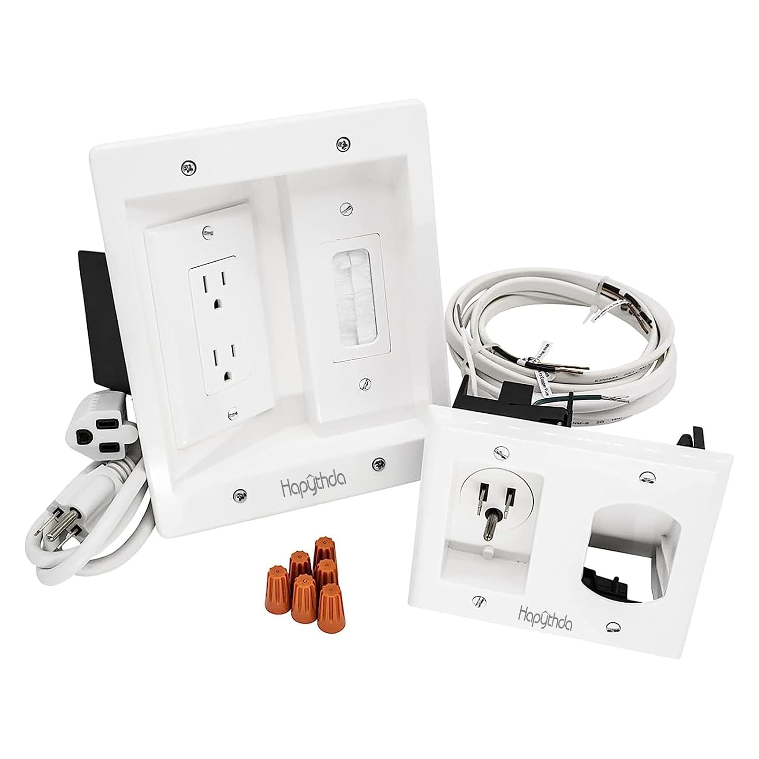 HAPYTHDA in Wall Cable Management Kit, Recessed Outlet for Wall Mount