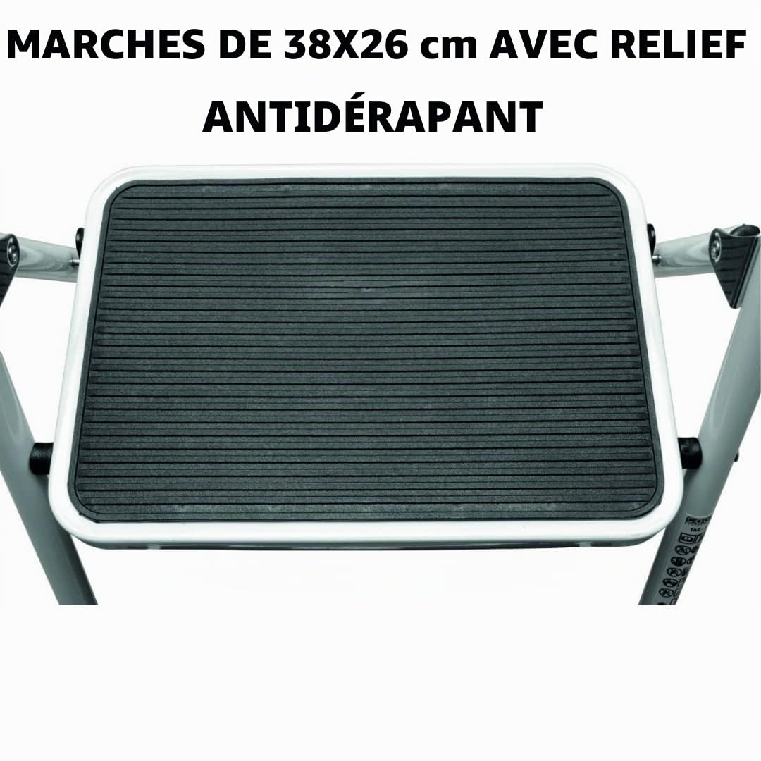 Homelux 411756 Tabouret Pliable en Acier 4 marches
