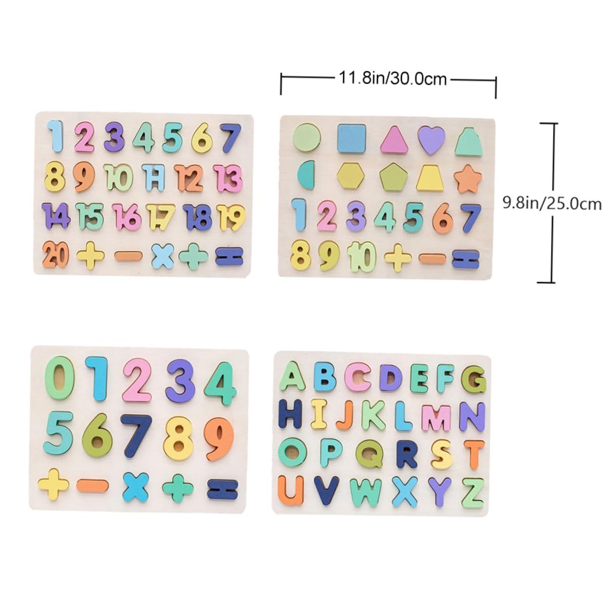 Puzzle Educativi per Ragazzo Ragazza Lettere e Numeri in Materiale Sintetico, Set da 4 Pezzi Colorati per Riconoscimento Precoce e Sviluppo Cognitivo